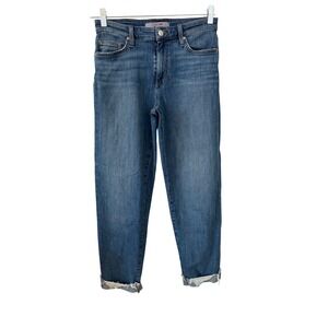 JOE'S Jeans Women's High‎ Rise Distressed Hem Crop Jeans Blue Denim